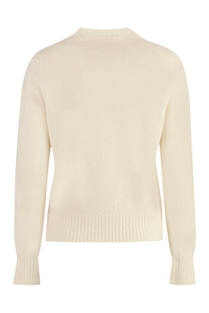 JIL SANDER White Ribbed Wool Pullover for Women - SS24 Collection