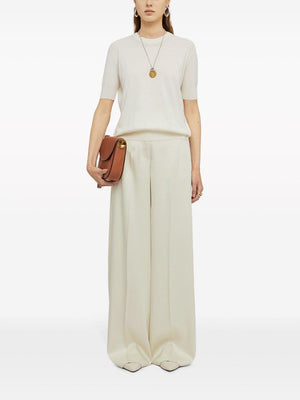 JIL SANDER Beige Wide-Leg Tailored Trousers for Women