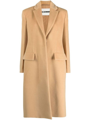 JIL SANDER Tailored Jacket in Pure Virgin Wool for Women - Tan