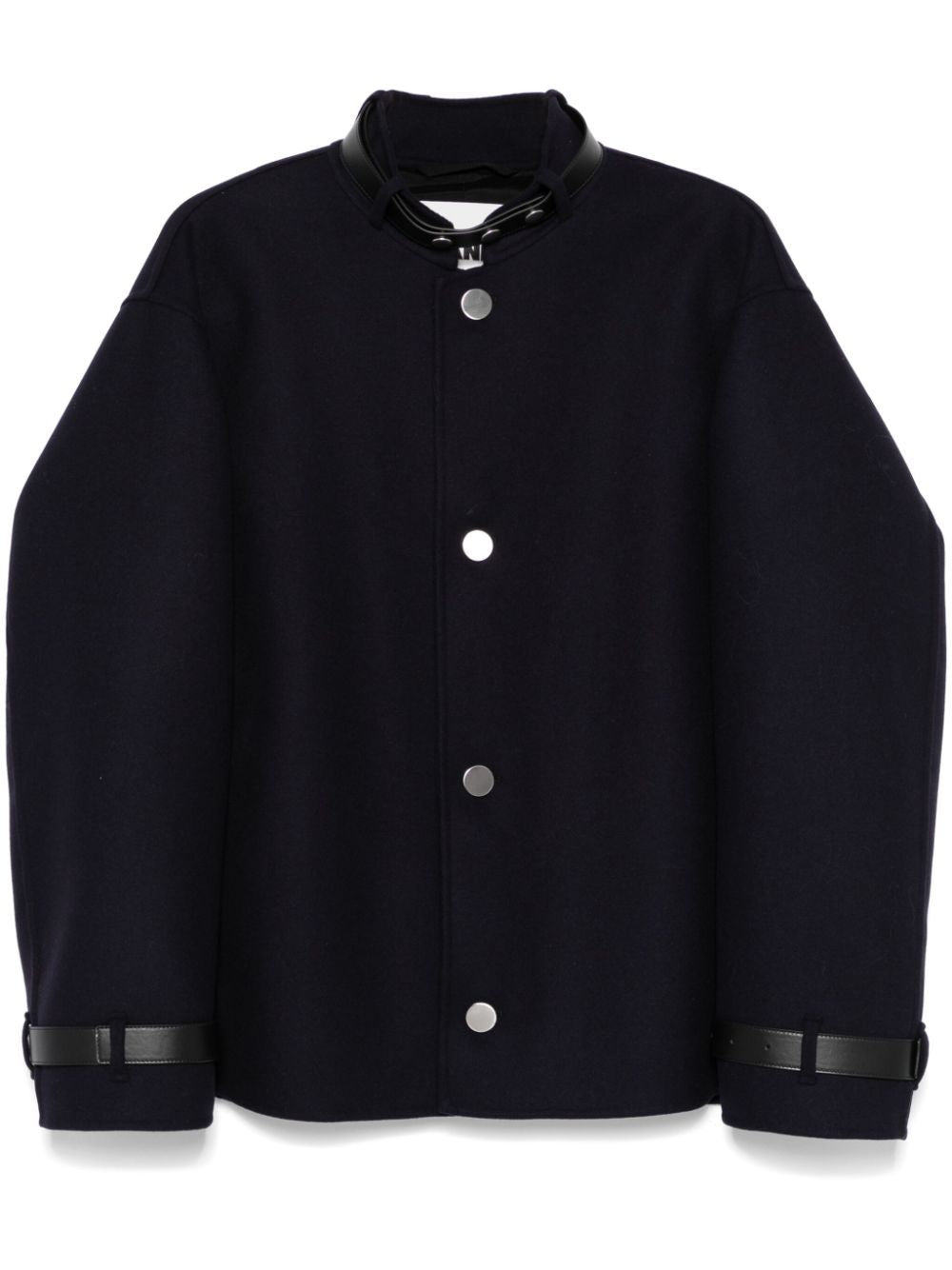 JIL SANDER Womens Navy Cloth Jacket with Silver Buttons