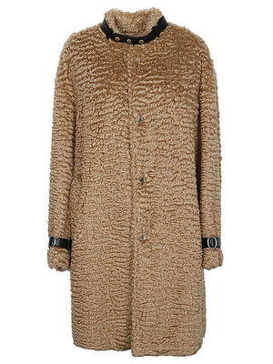 JIL SANDER Elegant Beige Wool Jacket with Mandarin Collar