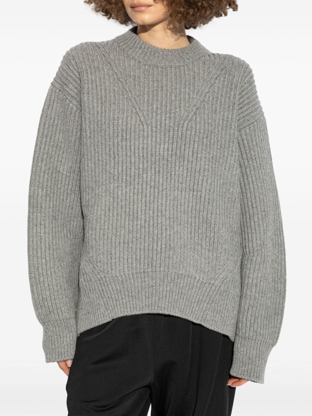 JIL SANDER Classic Grey Wool Sweater with Slits - Women’s