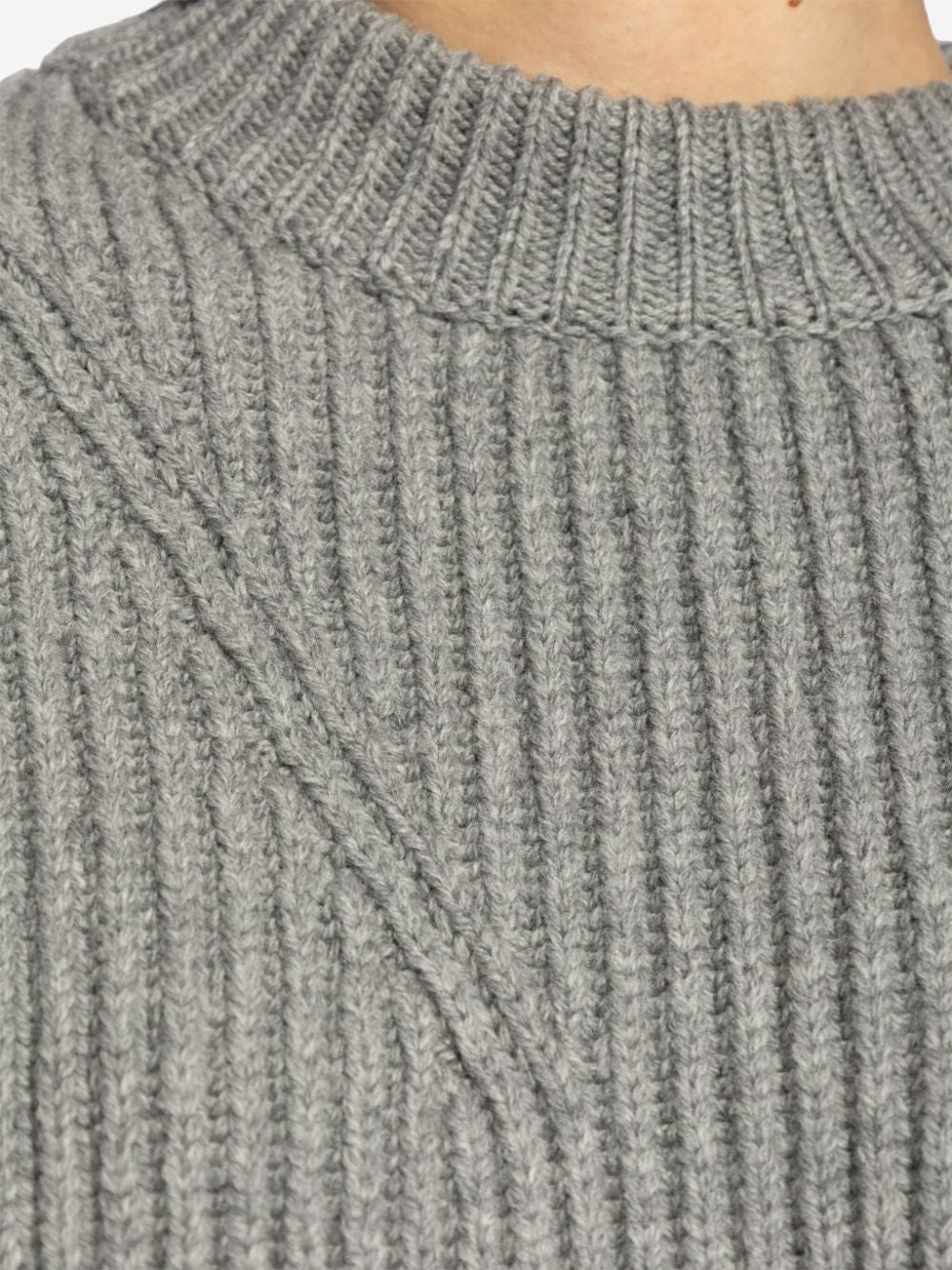 JIL SANDER Elegant Grey 100% Wool Crewneck Sweater