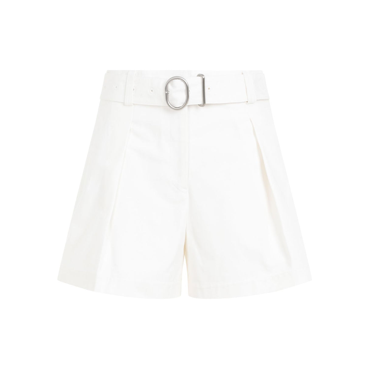 JIL SANDER Flared Cotton Bermuda Shorts with Removable Belt for Women