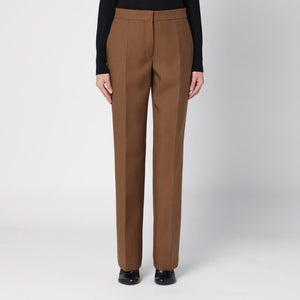 JIL SANDER Brown Wool Trousers for Women - Fall/Winter 2024