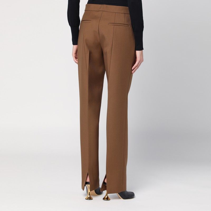 JIL SANDER Brown Wool Trousers for Women - Fall/Winter 2024