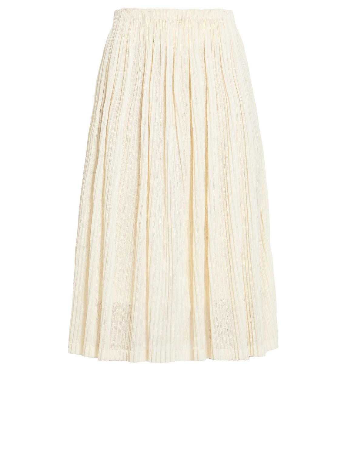 JIL SANDER Ivory Pleated Midi Skirt for Women