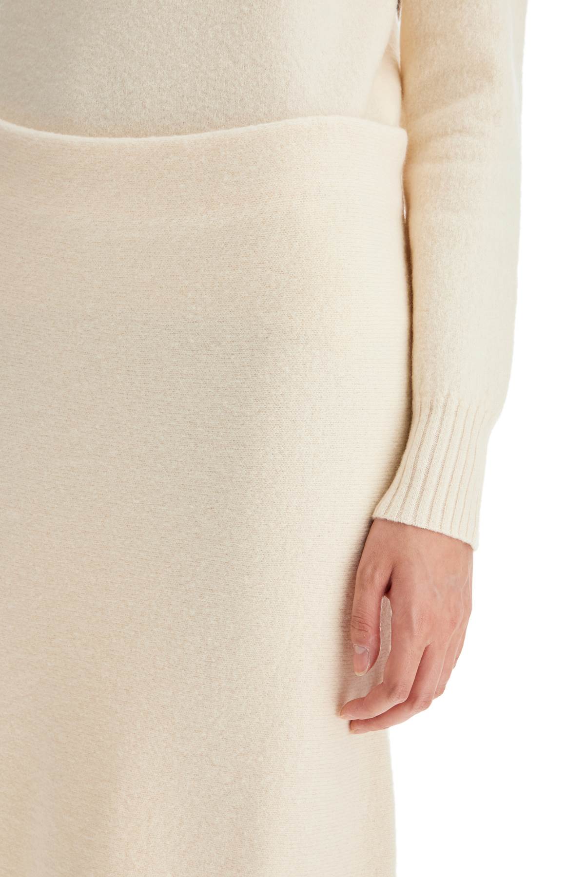 JIL SANDER Elegant Wool Flared Midi Skirt