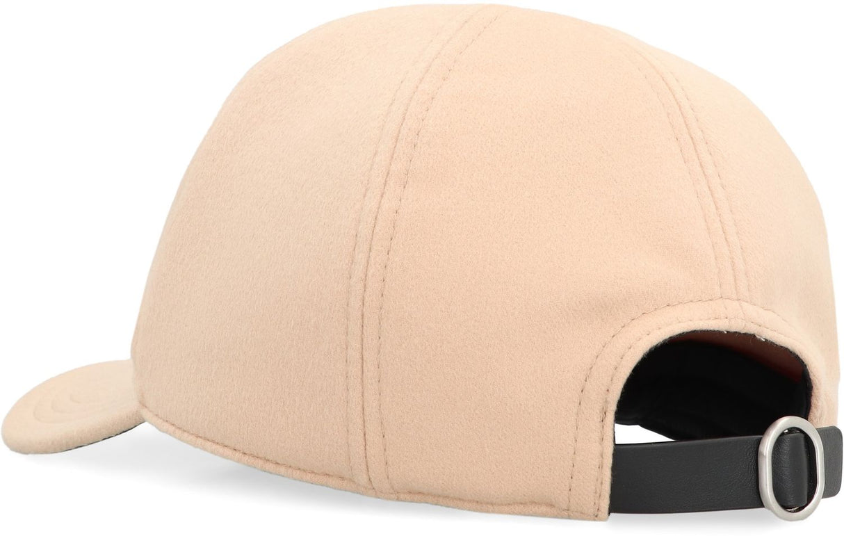 JIL SANDER Luxury Cashmere Baseball Cap with Leather Accents