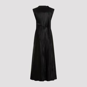 JIL SANDER Elegant Long Cupro Dress for Women