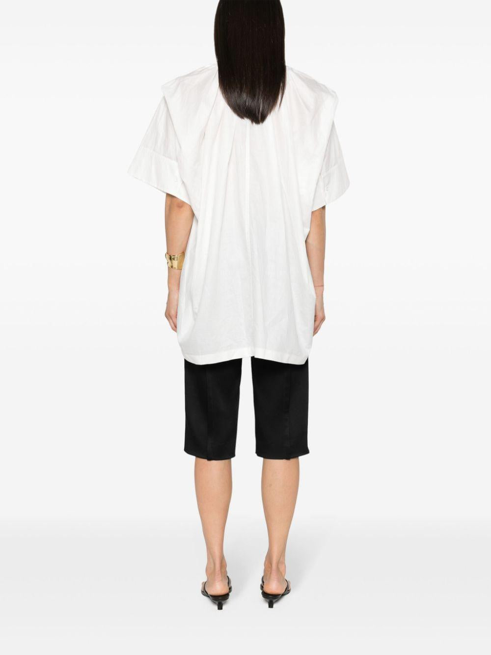 JIL SANDER White Plisse Collar Shirt for Women - SS24 Collection