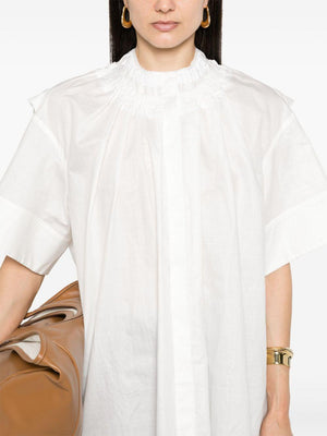 JIL SANDER White Plisse Collar Shirt for Women - SS24 Collection