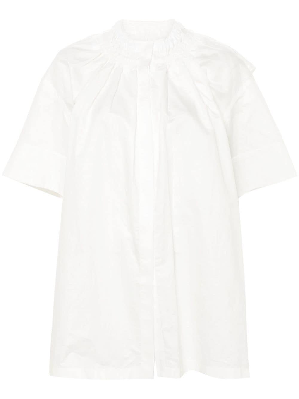 JIL SANDER White Plisse Collar Shirt for Women - SS24 Collection