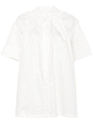 JIL SANDER White Plisse Collar Shirt for Women - SS24 Collection