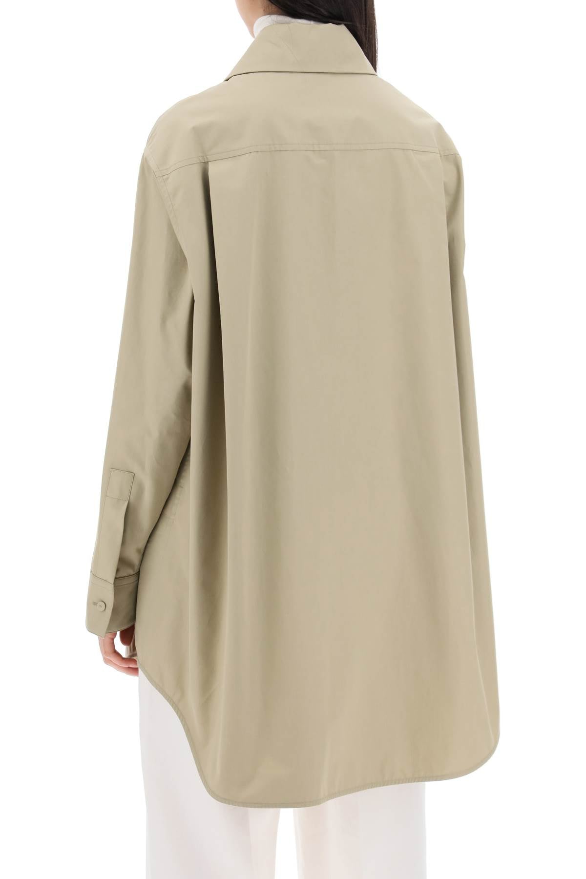 JIL SANDER Oversized Tan Organic Cotton Shirt for Women