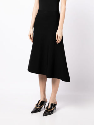 JIL SANDER Elastic Knit Midi Skirt for Women