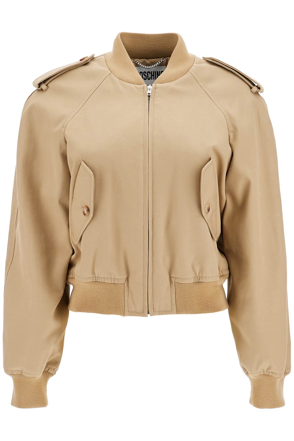 MOSCHINO COUTURE Cotton Blend Gabardine Bomber Jacket - Size 40