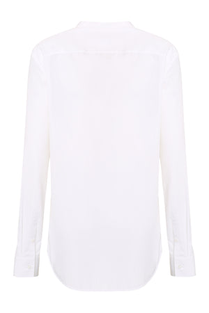 JIL SANDER White Cotton Shirt with Front Pocket and Rounded Hem for Women - SS24