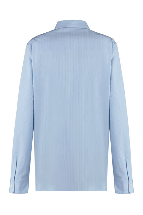 JIL SANDER Striped Cotton Shirt for Women - Light Blue, FW23