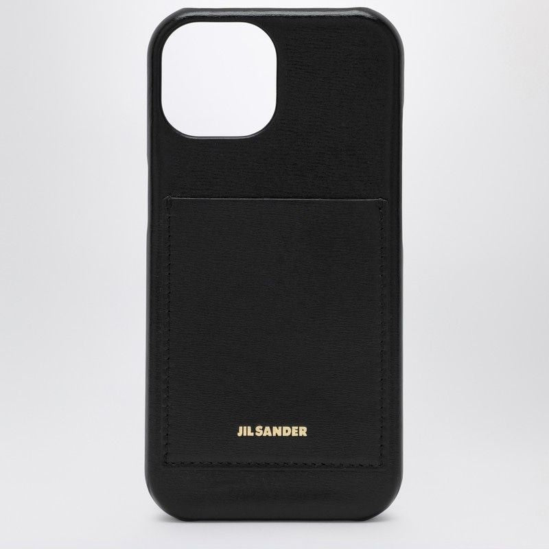 JIL SANDER Minimalist Leather iPhone 15 Pro Case with Card Pocket