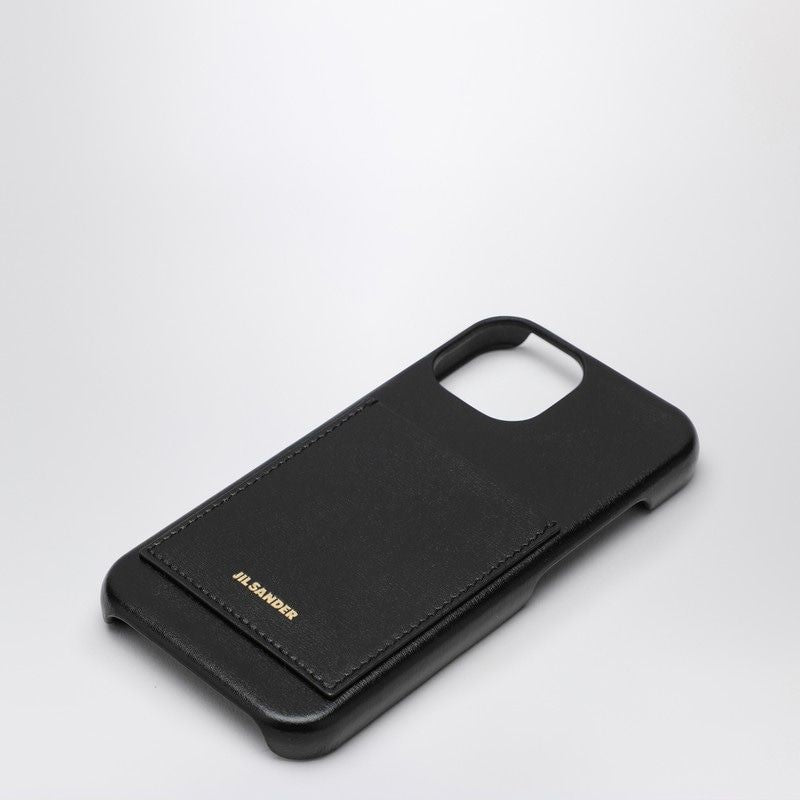 JIL SANDER Minimalist Leather iPhone 15 Pro Case with Card Pocket