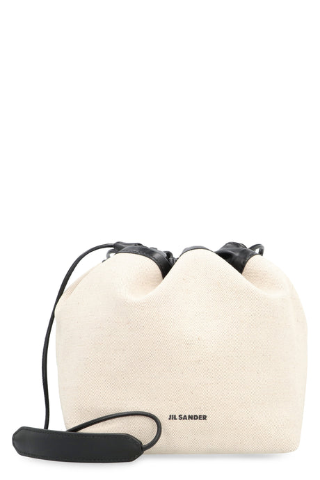 JIL SANDER Ecru Canvas Bucket Handbag for Women - FW23 Collection