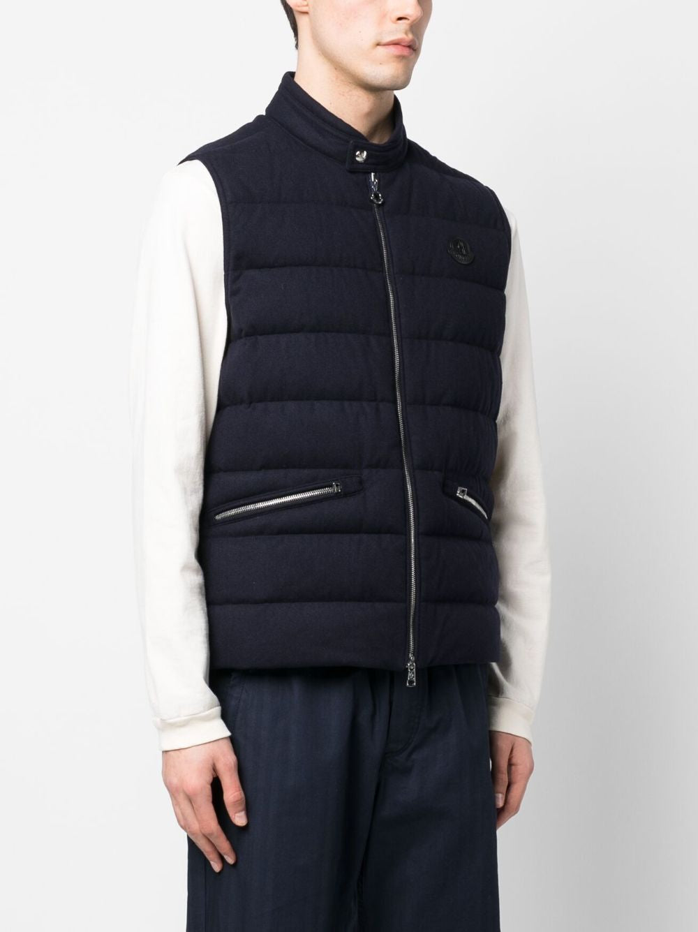 MONCLER Sleeveless Padded Jacket in Navy Blue