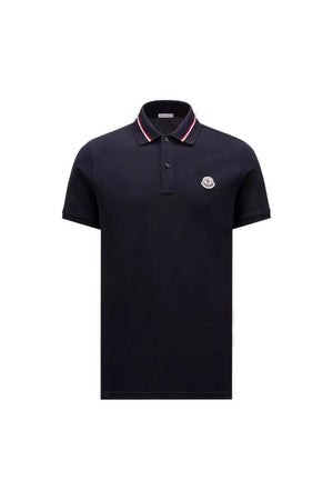 MONCLER Men's Short Sleeve Polo Shirt in Blue for SS24