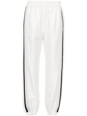 MONCLER Beige Jogging Pants with Tricolor Banda for Women