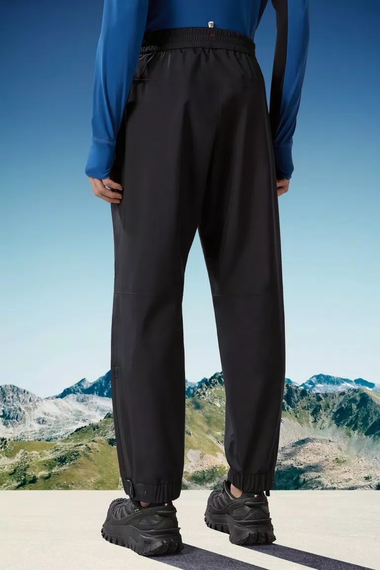 Men's Black Polyester Pants for SS24 by Moncler