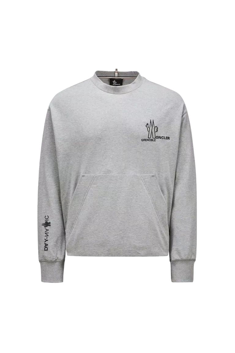 MONCLER Men's Medium Grey Cotton Sweatshirt for SS24