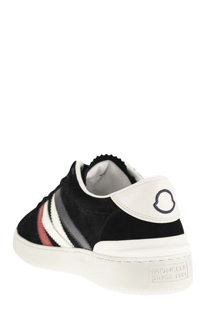 MONCLER Luxury Suede Monogram Trainers for Men - Low-cut, Lace-up, Monogram Detail