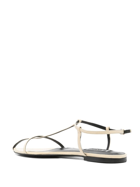 JIL SANDER Flat Leather Sandals with Multi-Way Straps