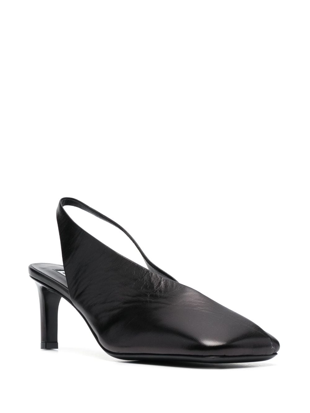 JIL SANDER Elegant Leather Slingback Pumps with Square Toe, 75mm