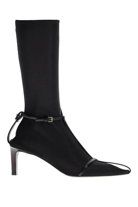 JIL SANDER Women's Leather Ankle Boots with Buckle Straps