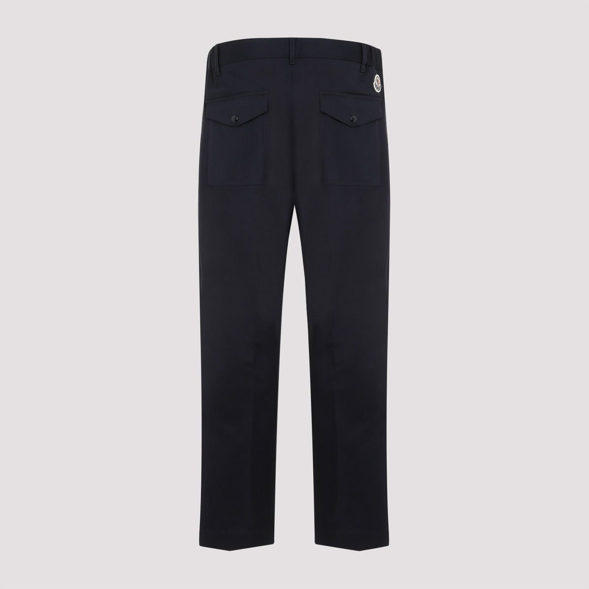 MONCLER Elegant Navy Blue Cotton Blend Trousers