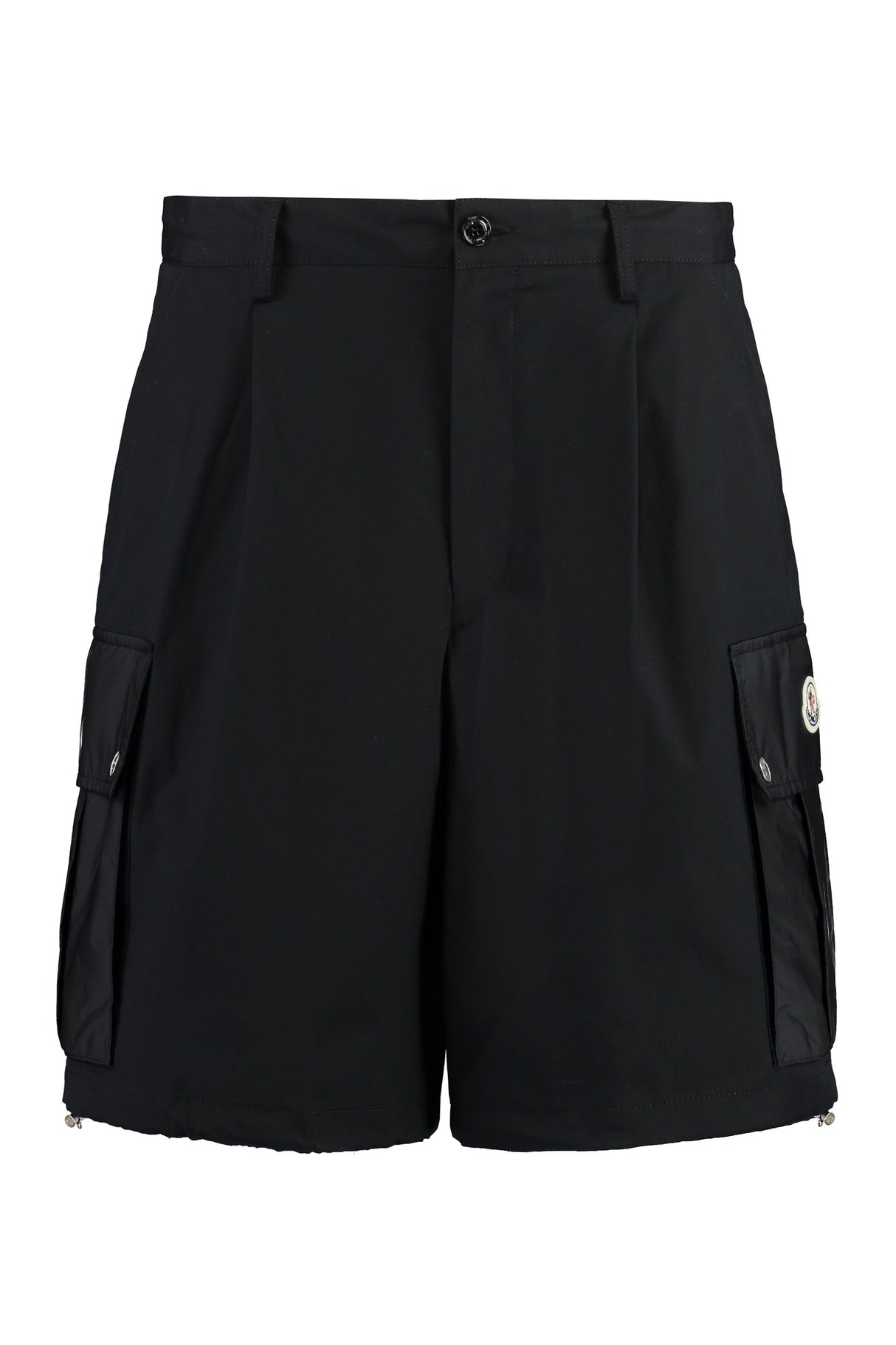 MONCLER Men's Cotton Bermuda Shorts with Technical Fabric Inserts