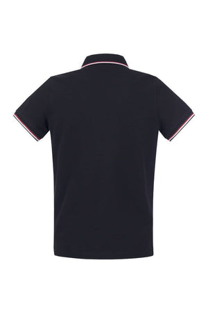 MONCLER Elegant Short-Sleeved Cotton Polo with Signature Patch