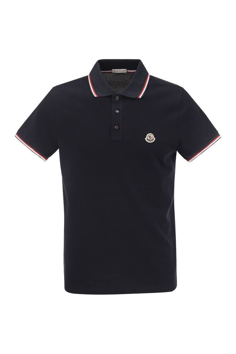 MONCLER Elegant Short-Sleeved Cotton Polo with Signature Patch