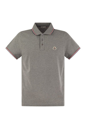 MONCLER Elegant Short-Sleeved Cotton Polo with Signature Patch