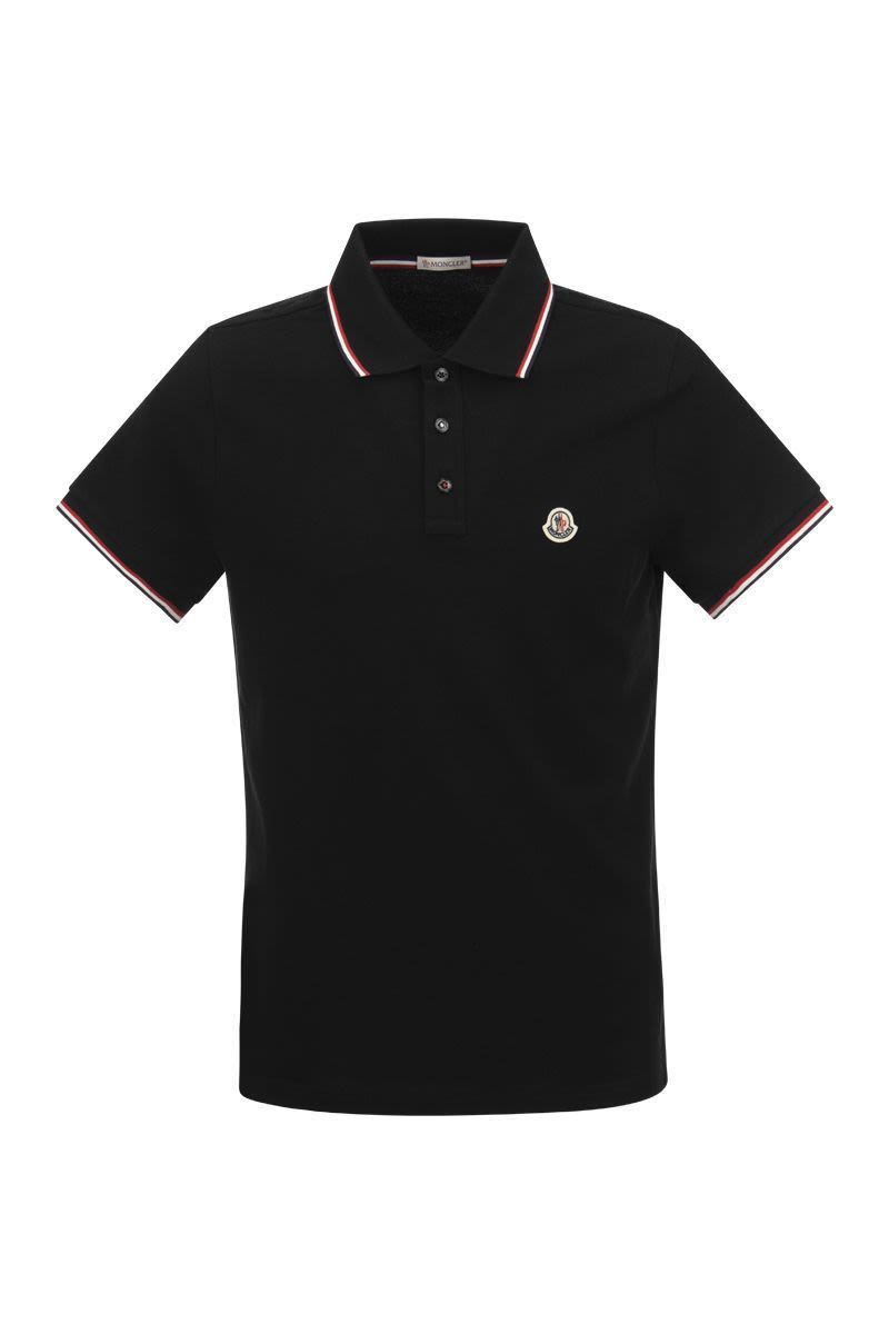 MONCLER Elegant Short-Sleeved Cotton Polo with Signature Patch