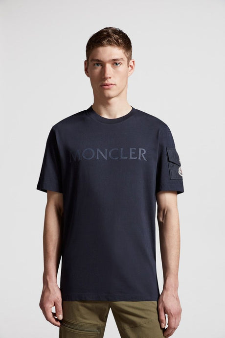 MONCLER Contemporary Cotton Tee with Nylon Detailing