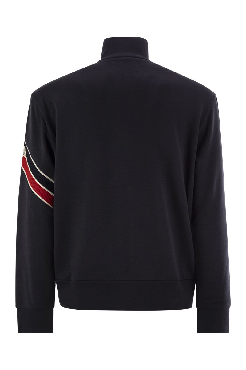 MONCLER Tri-Color Hem Zip Sweatshirt