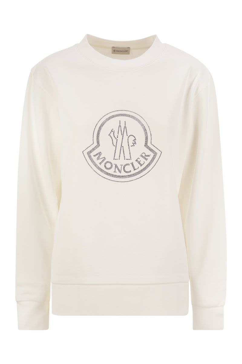 MONCLER Logo Sweatshirt with Crystals - Women's Loose Fit