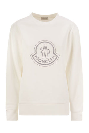 MONCLER Logo Sweatshirt with Crystals - Women's Loose Fit