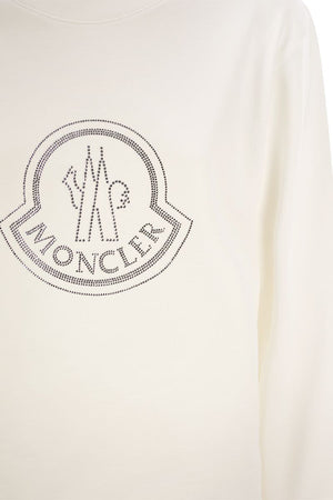 MONCLER Logo Sweatshirt with Crystals - Women's Loose Fit