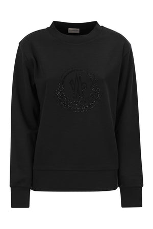 MONCLER Logo Sweatshirt with Crystals - Women's Loose Fit