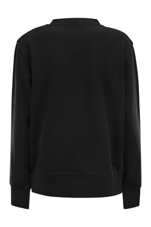 MONCLER Logo Sweatshirt with Crystals - Women's Loose Fit