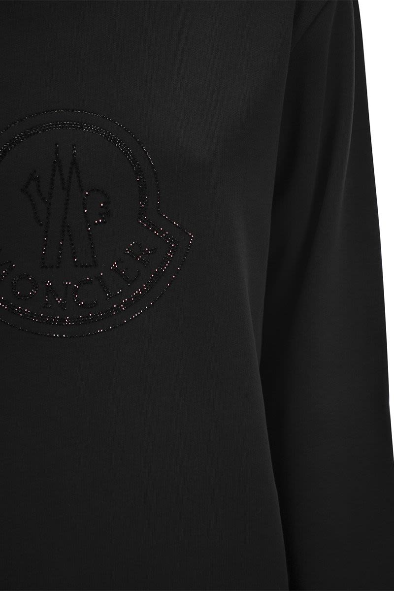 MONCLER Logo Sweatshirt with Crystals - Women's Loose Fit