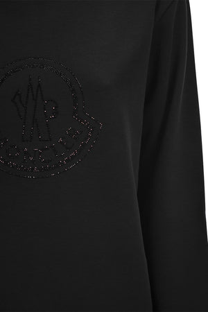 MONCLER Logo Sweatshirt with Crystals - Women's Loose Fit